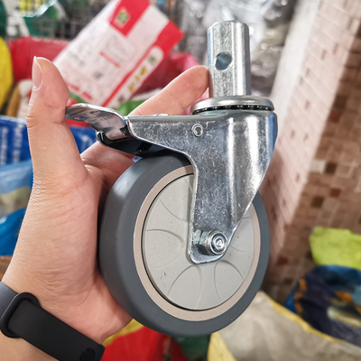 4 Inch Food Cart Heavy Duty Trolley Wheels Without Brake TPR Grip ring stem swivel food service cart casters