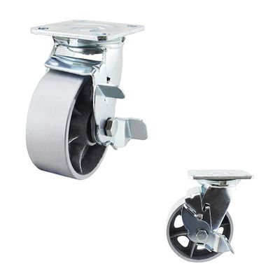 Side Lock 230kg Hollow Core 5 Inch Swivel Heavy Duty Braked Castors With Brake