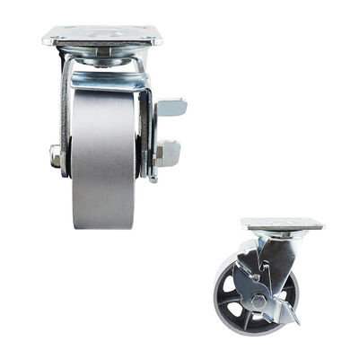 Side Lock 230kg Hollow Core 5 Inch Swivel Heavy Duty Braked Castors With Brake