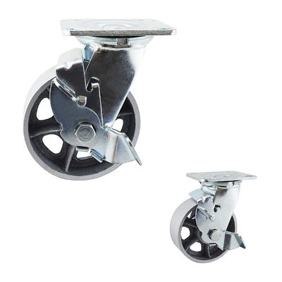 Side Lock 230kg Hollow Core 5 Inch Swivel Heavy Duty Braked Castors With Brake