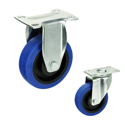 4In Quiet Lockable TPR  Trolley Medium Duty Casters With M12x30mm Threaded Stem