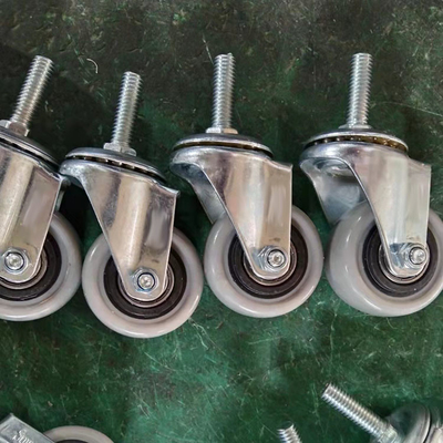 PP Core Rigid Wheel 2" Fixed Plate Soft Light Duty Casters For Small Trolleys