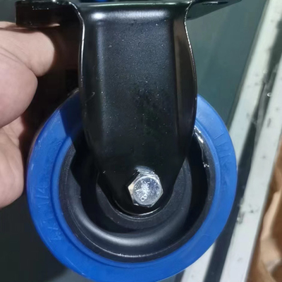125x32mm Blue Soft TPR Wheels Directional Electrophoresis Fork Trolley Wheel TPR Casters Wholesale