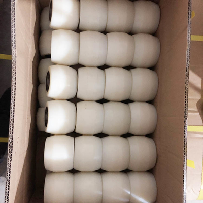 80x60mm White Plastic Pallet Truck Back Wheels Solid Bearing Wheels For Hand Forklifts OEM