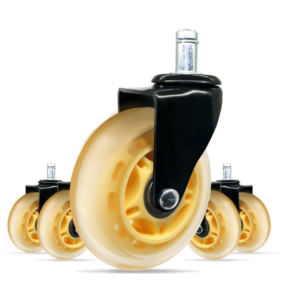 3-1/2 Inch Swivel Radius Zinc Plated Heavy Duty Caster Wheels Polyurethane Wheels 1-1/4 Inch