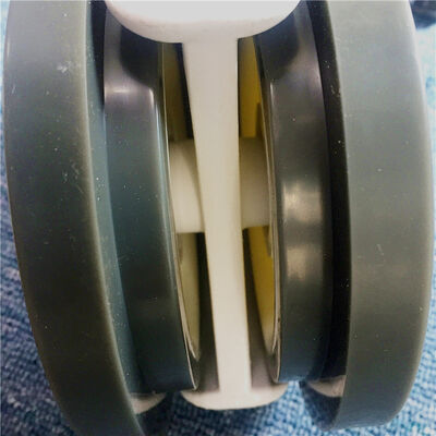 τροχός τροχήλατος μαύρος από PU ύψους 194mm, βιομηχανικού τύπου με κοίλο πυρήνα, για βαριά καρότσια, εξοπλισμό και μηχανήματα