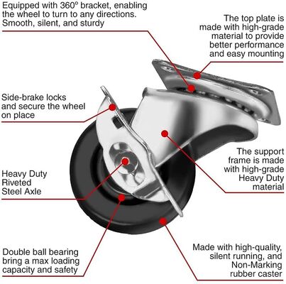 Νάιλον Ρόδες Πλακέτας με Ρουλεμάν και Συμπαγή Πυρήνα Τροχού Ανθεκτικές Βιομηχανικού Τύπου Λύσεις Κινητικότητας Βαρέως Τύπου