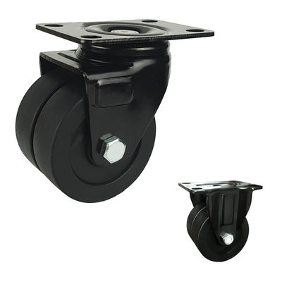Μαύροι νάυλον τροχίσκοι φόρτωσης 3inch 200kg με το σαφές ρουλεμάν