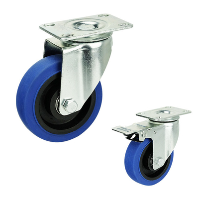 4In Quiet Lockable TPR  Trolley Medium Duty Casters With M12x30mm Threaded Stem